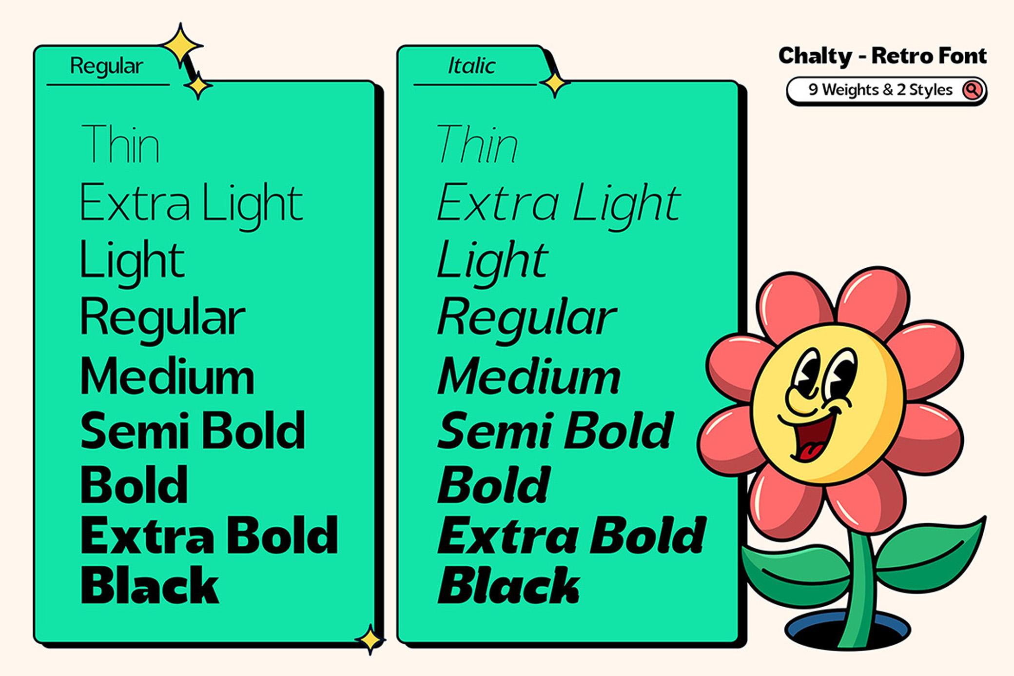 Chalty — Retro Font Family