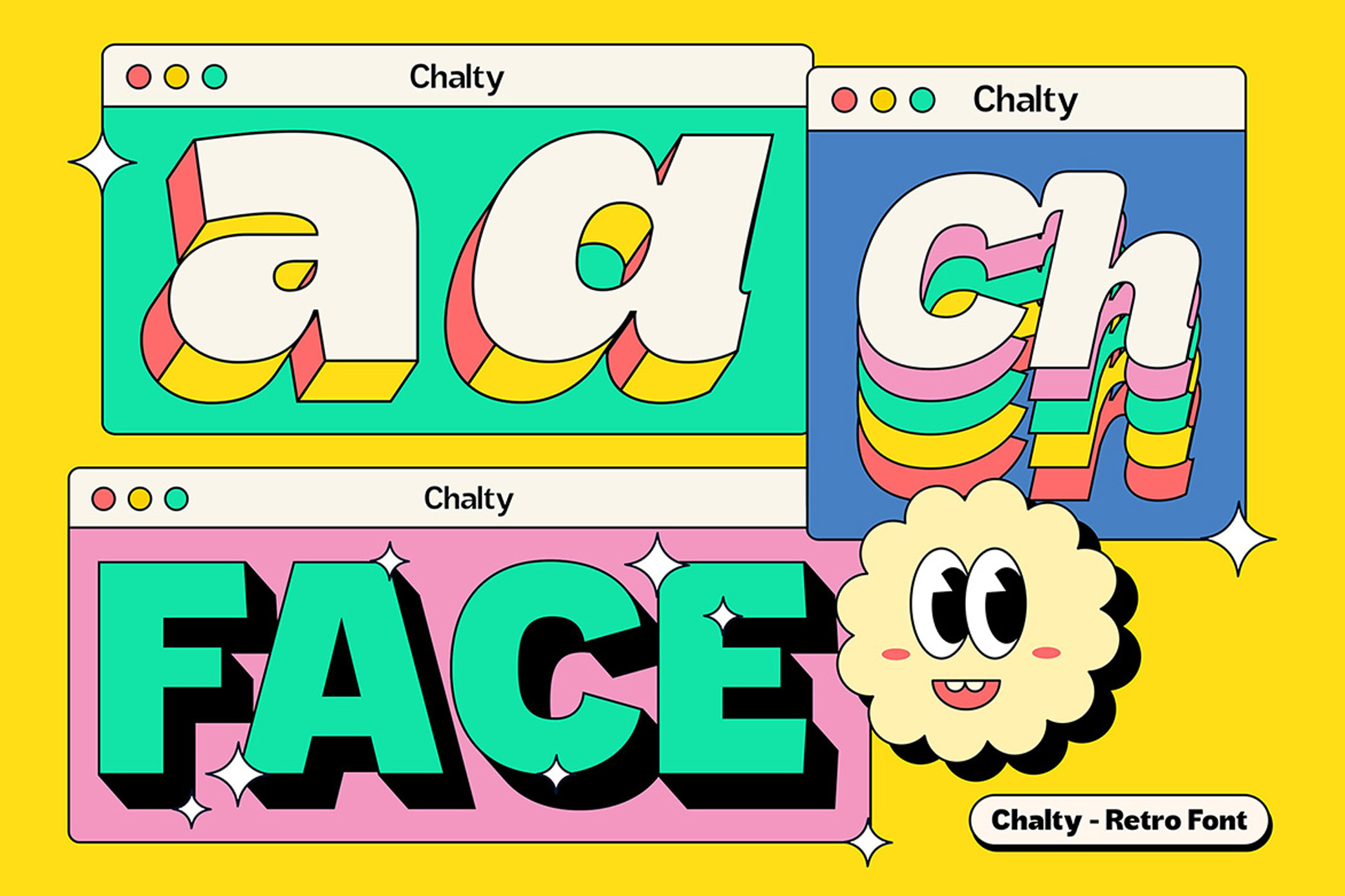 Chalty — Retro Font Family