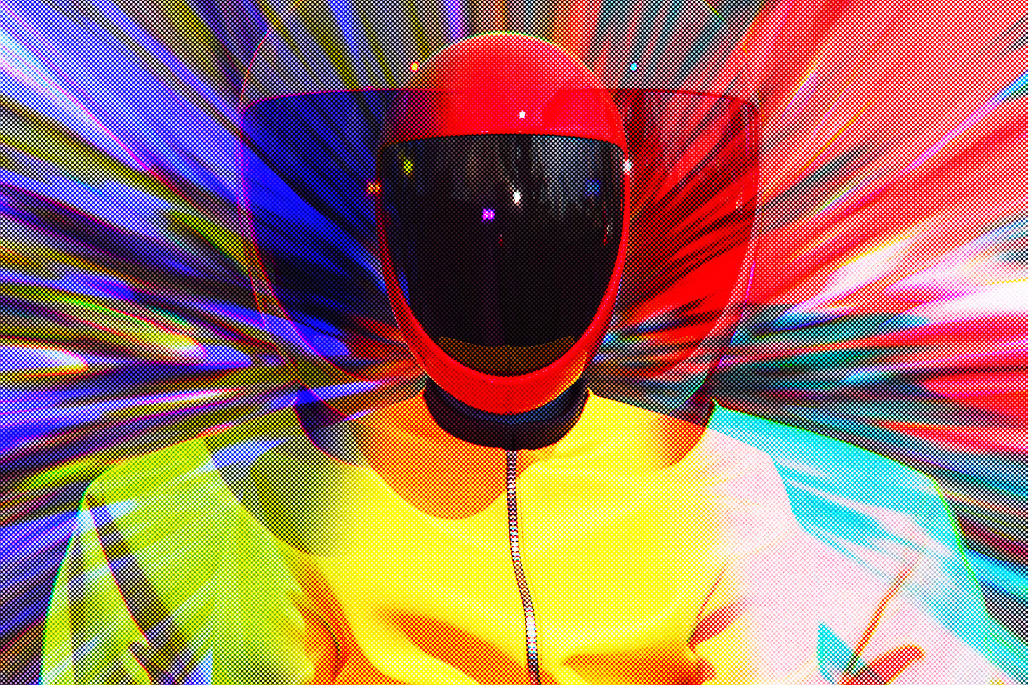 Halftone Anaglyph Glitch Photo Effect