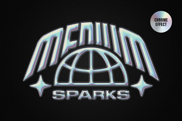 Y2K Chrome Text & Logo Effect