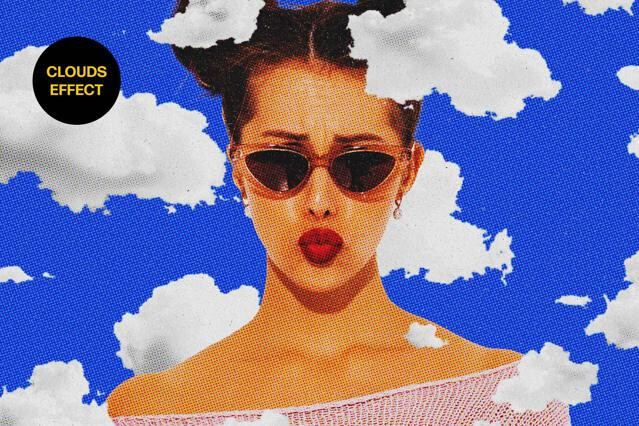 Clouds Comic Photo Effect