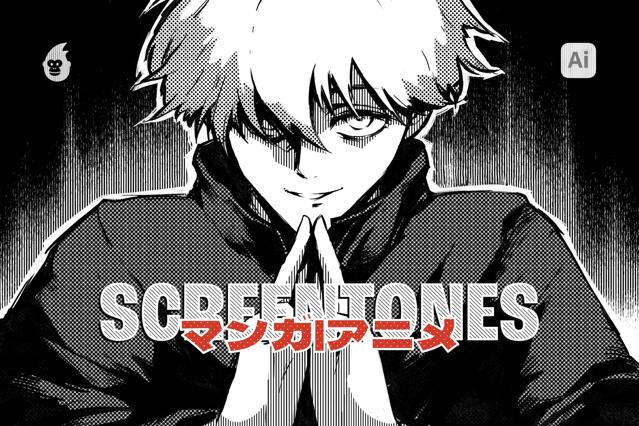Manga Screentone Brushes for Illustrator