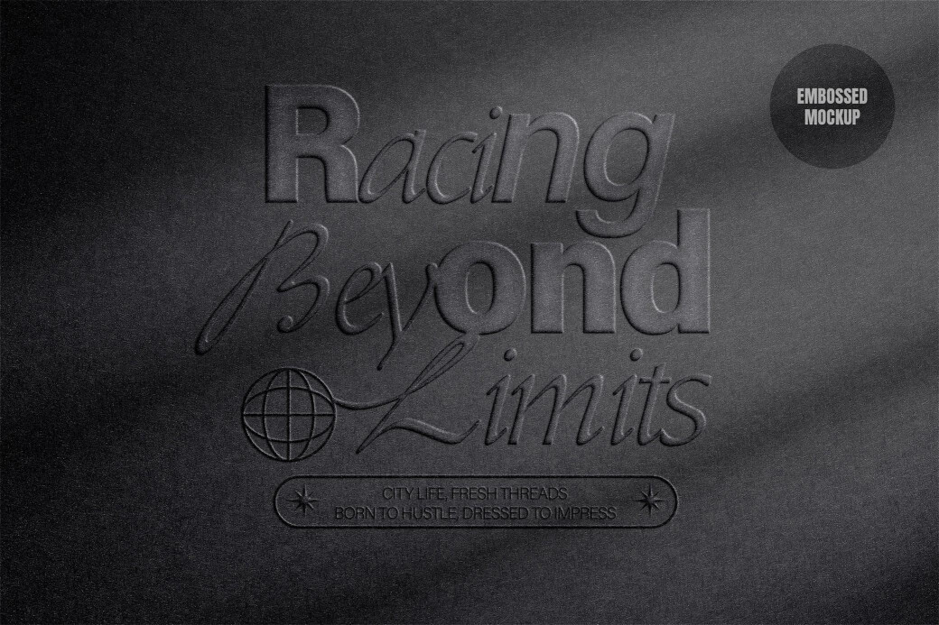 Embossed Paper Text & Logo Mockup