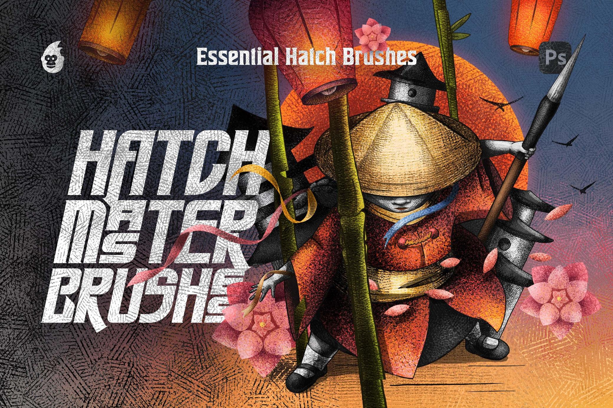 Hatch Master Brushes for Photoshop