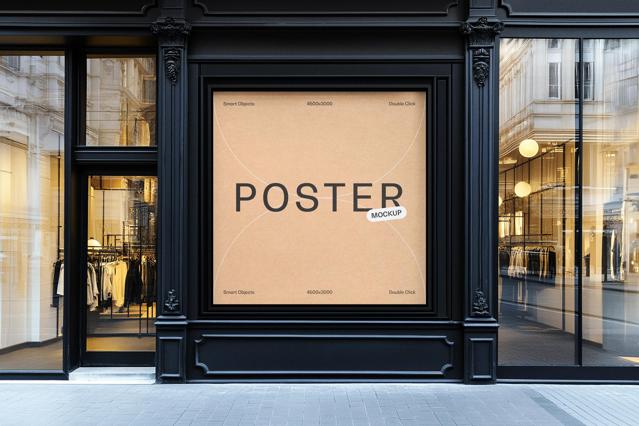 Square Storefront Poster Mockup