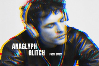 Anaglyph Glitch Photo Effect