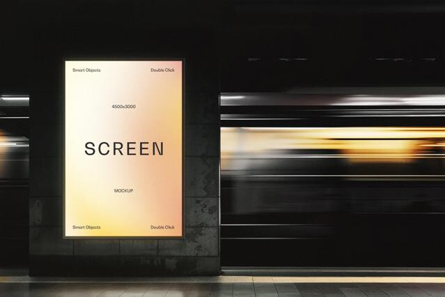 Vertical Subway Screen Mockup