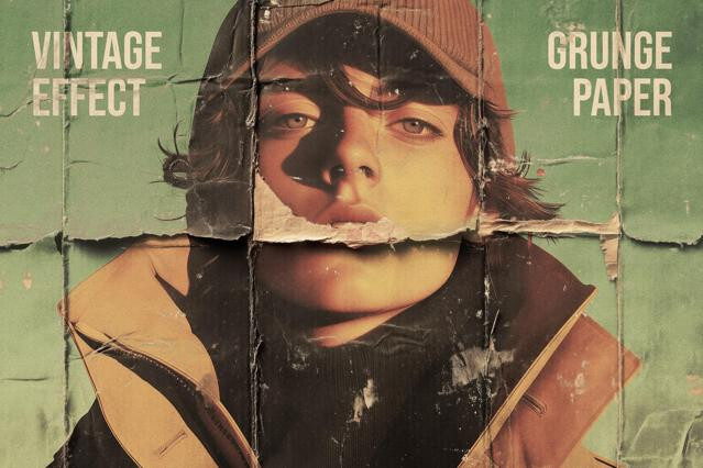 Vintage Crumpled Photo Effect