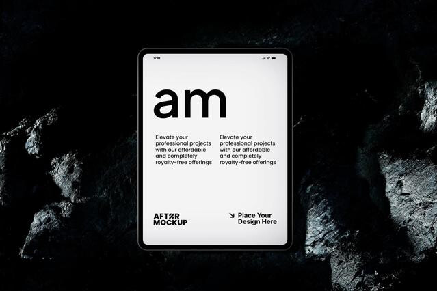 Black Rock Top View iPad Mockup