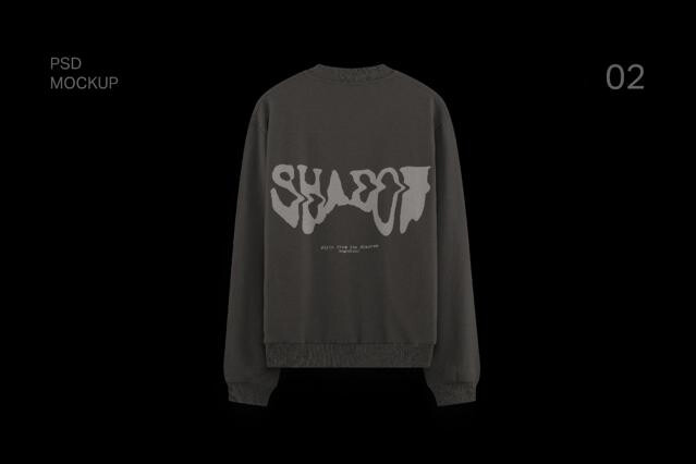 Crewneck Sweatshirt Mockup — Back View