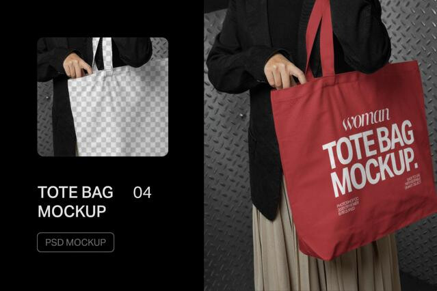 Woman Tote Bag Mockup