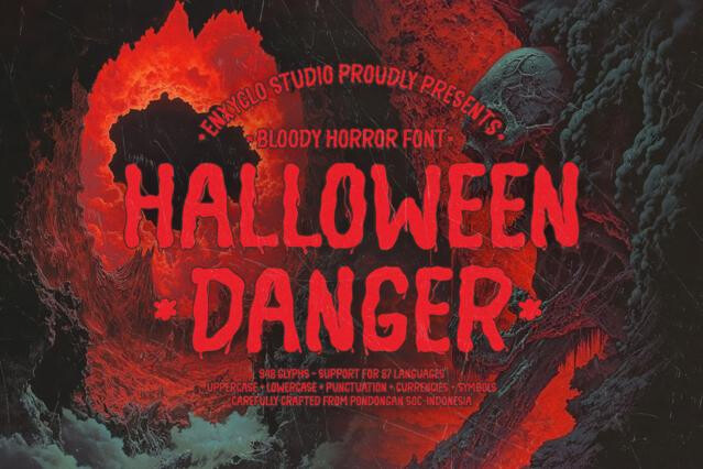 NCL HALLOWEEN DANGER — Bloody Horror Font