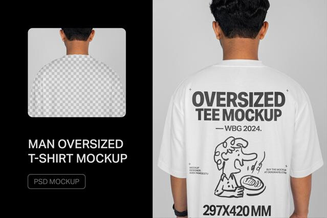 Closeup Oversized T-Shirt Mockup
