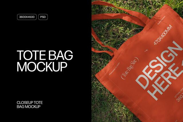 Closeup Tote Bag Mockup