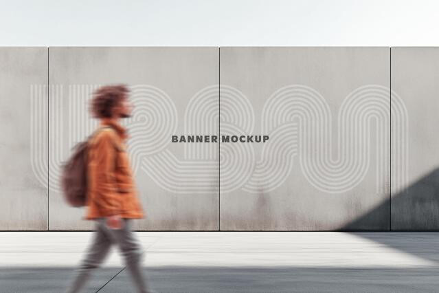 Urban Wall Banner Mockup