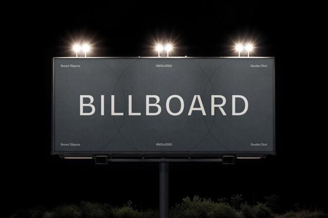 Nighttime Billboard Mockup