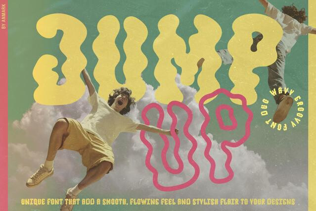 Jump Up — Wavy Groovy Font Duo