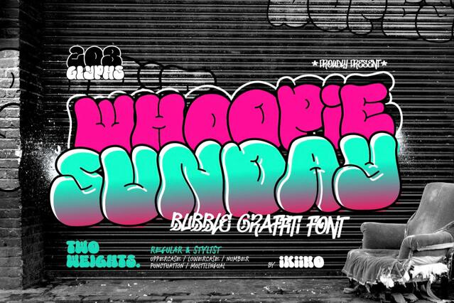 Whoopie Sunday — Bubble Graffiti Font