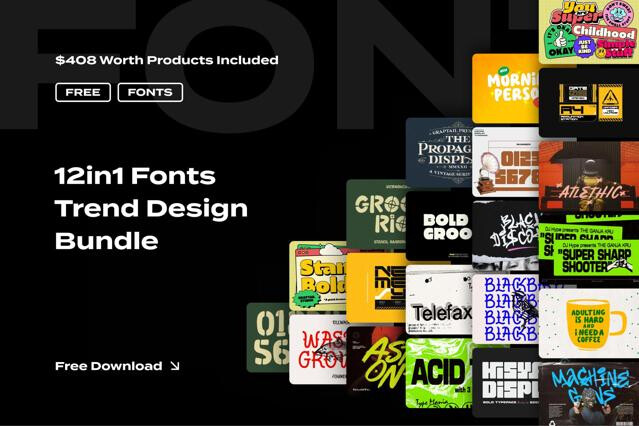 Free Fonts Trend Bundle 2025