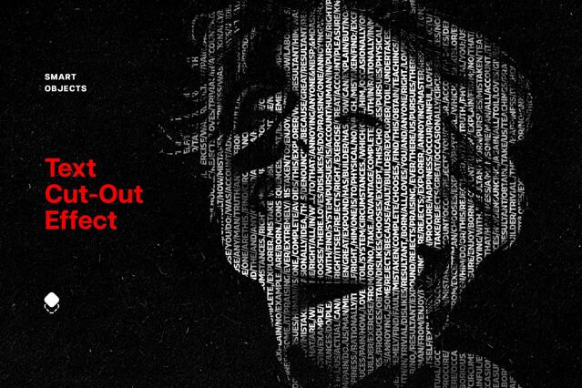 Vertical Cut Out Text Photo Effect