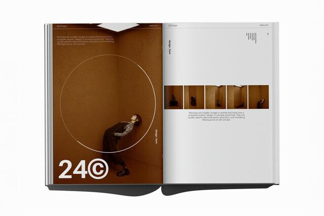 Opened Book Spread Mockup