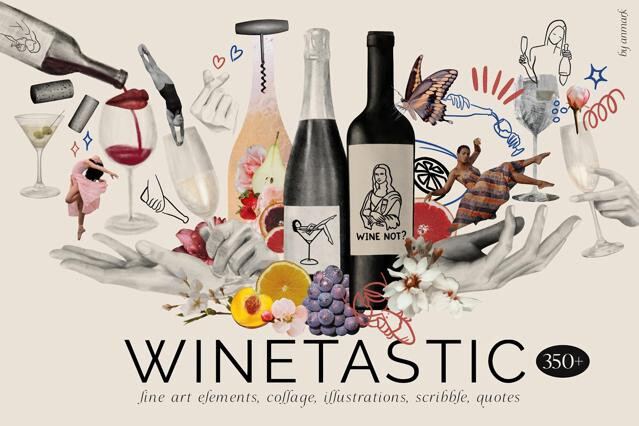 Winetastic. Collage & Illustrations