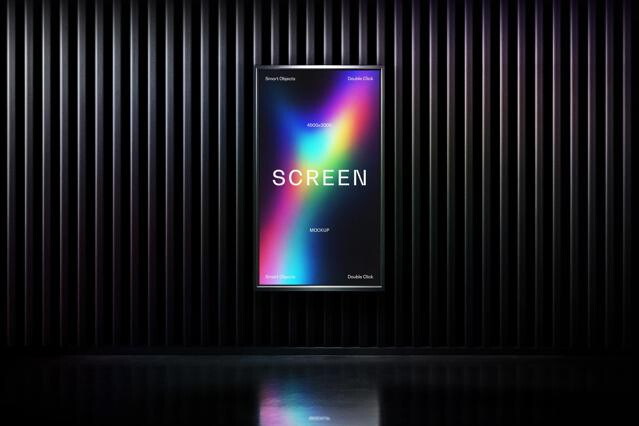 Glowing Vertical Screen Mockup