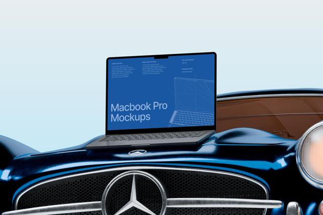 Posh Car MacBook Pro Mockup