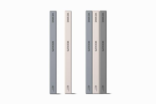 Slim Binder Boxes Mockup