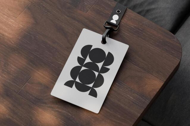 ID Card on Wood Mockup