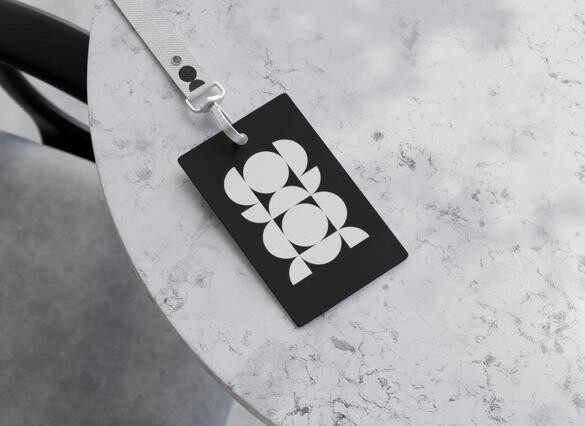 ID Card on Marble Table Mockup