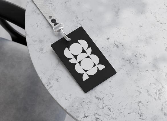 ID Card on Marble Table Mockup