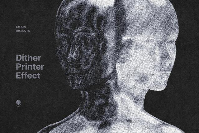 Dithering Printer Photo Effect