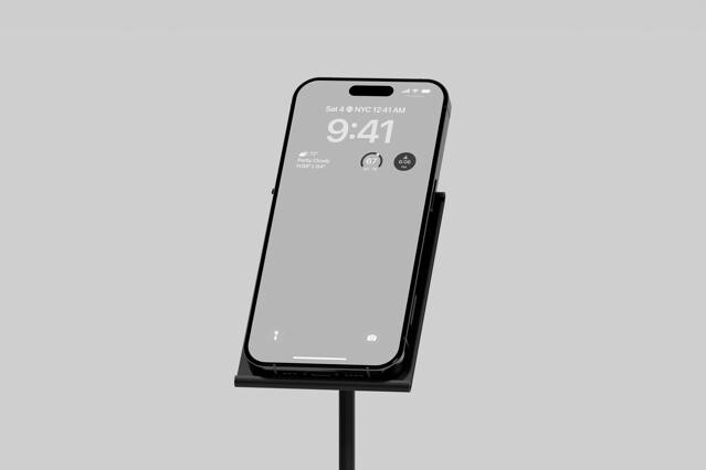 iPhone 16 Pro Mockup On A Stand