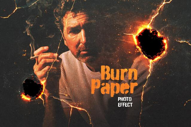 Cigarette-Burned Paper Photo Effect