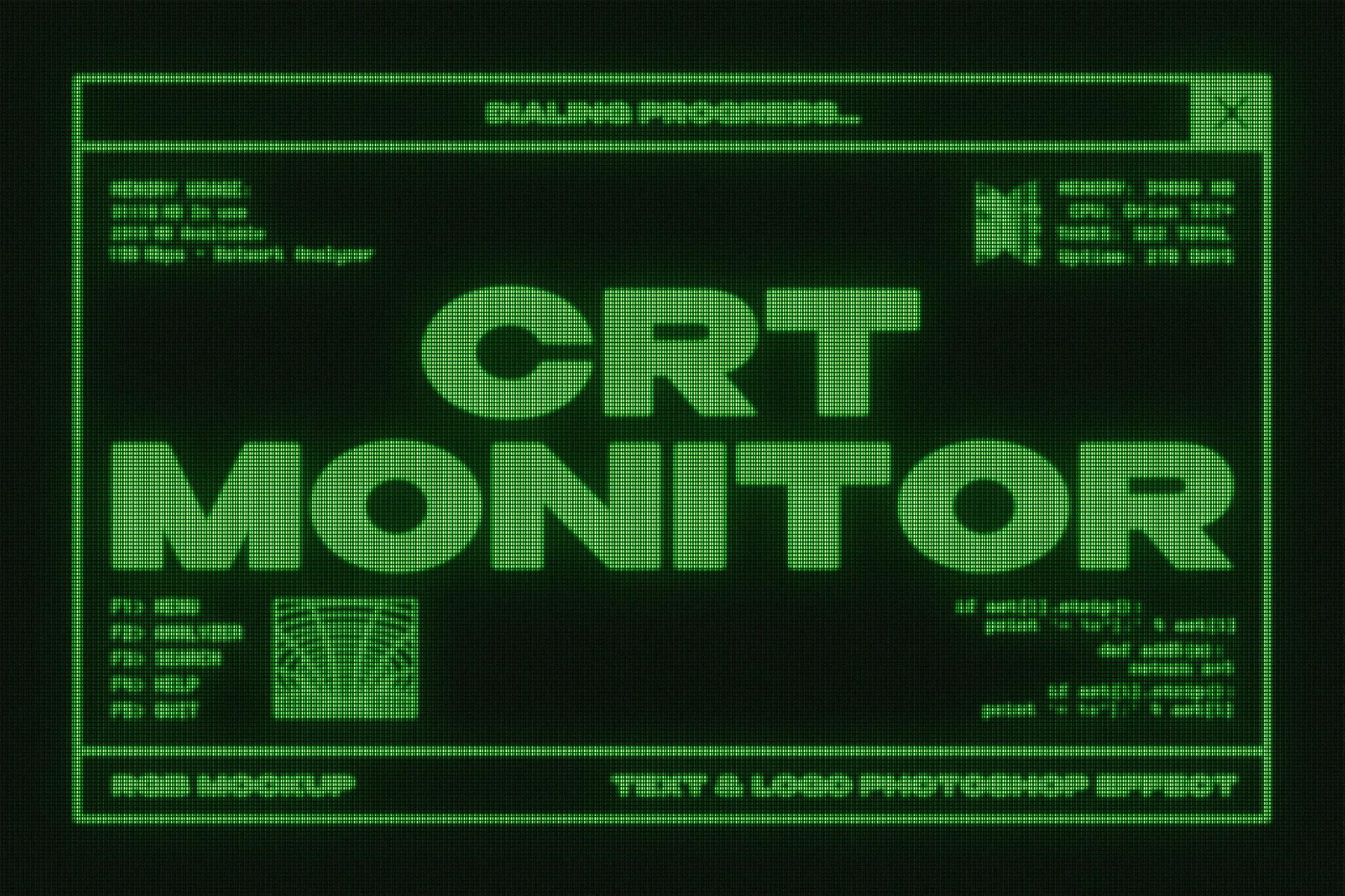 CRT Monitor Text & Logo Effect