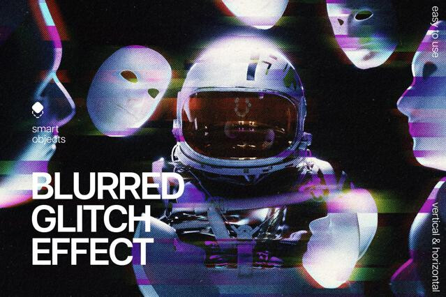 Blurred Glitch Photo Effect