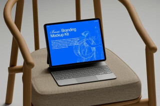 iPad with Keyboard Mockup