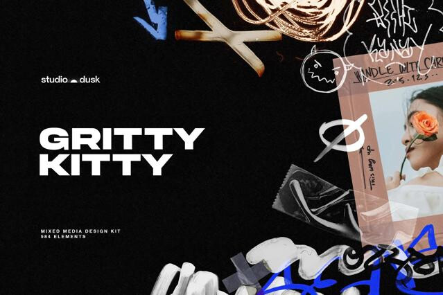 Gritty Kitty — Grunge Design Kit