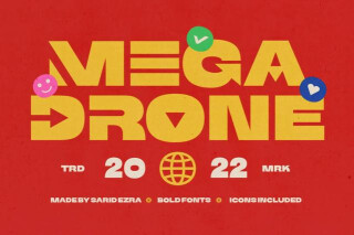 Mega Drone — Black Display Font