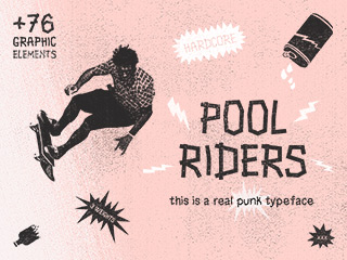 Pool Riders Typeface + Bonus Vector Cut-Outs