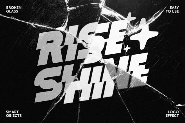 Cracked Glass Text & Logo Effect