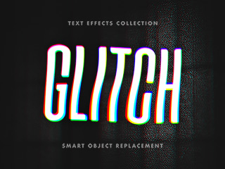 Glitch text effects: download PSD