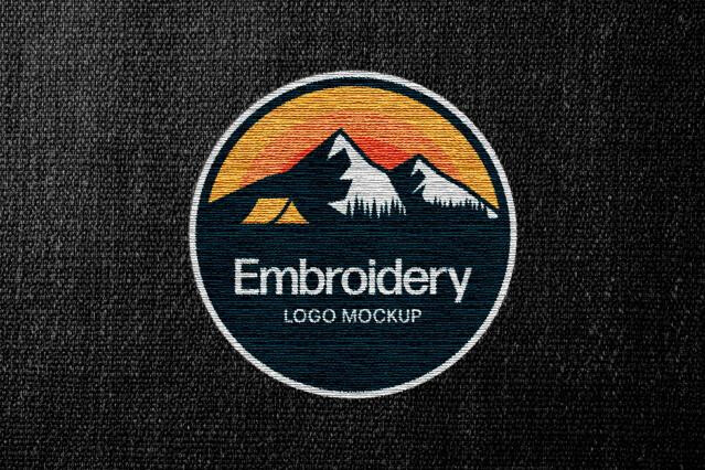 Stitched Embroidery Logo Mockup