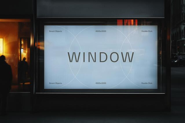 Shop Window Poster Mockup