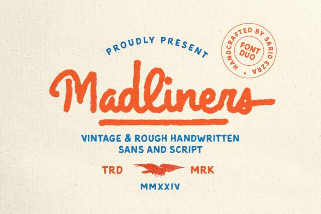 Madliners — Rough Font Duo