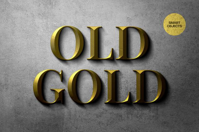 Golden Concrete Text & Logo Mockup