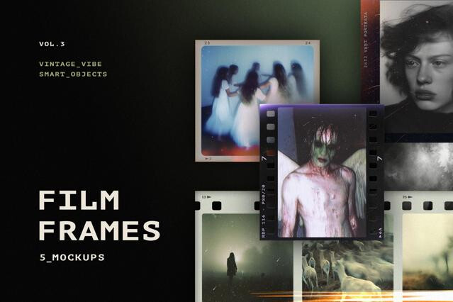 Retro Film Frames Mockups