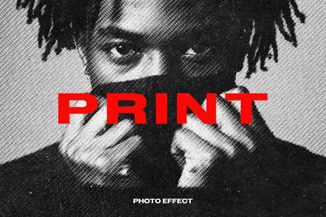 Halftone Print Style Photo Effect