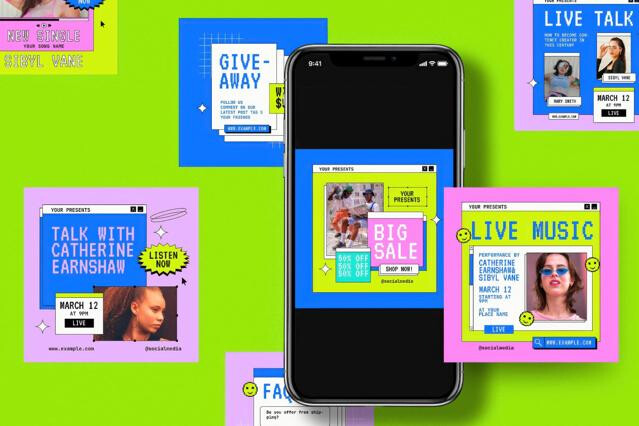 Retro UI Window — Instagram Post Templates
